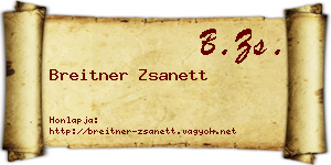 Breitner Zsanett névjegykártya